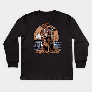 HUNTING DOG IN SWAMP Kids Long Sleeve T-Shirt